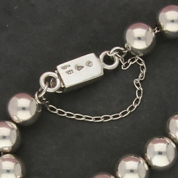silpada sterling silver 10mm bead chain b0471 bracelet size 6.5in - Picture 3 of 3